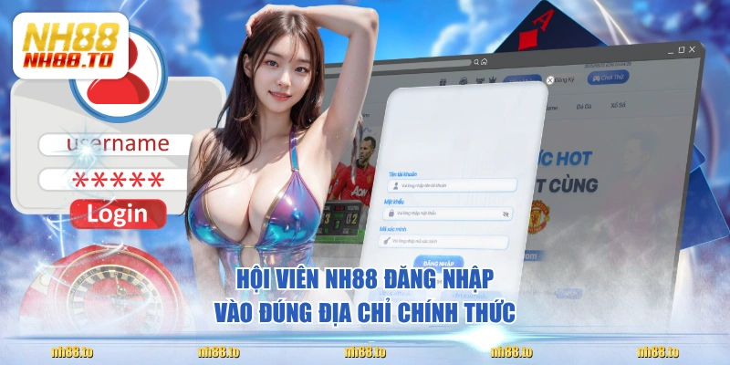 Hội viên NH88 đăng nhập vào đúng địa chỉ chính thức