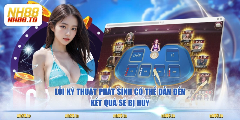 Lỗi kỹ thuật phát sinh có thể dẫn đến kết quả sẽ bị hủy