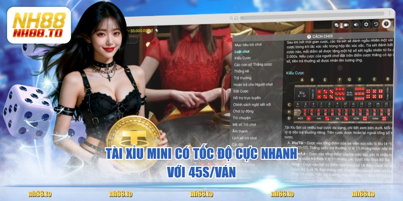 Tài Xỉu Mini có tốc độ cực nhanh với 45s/ván